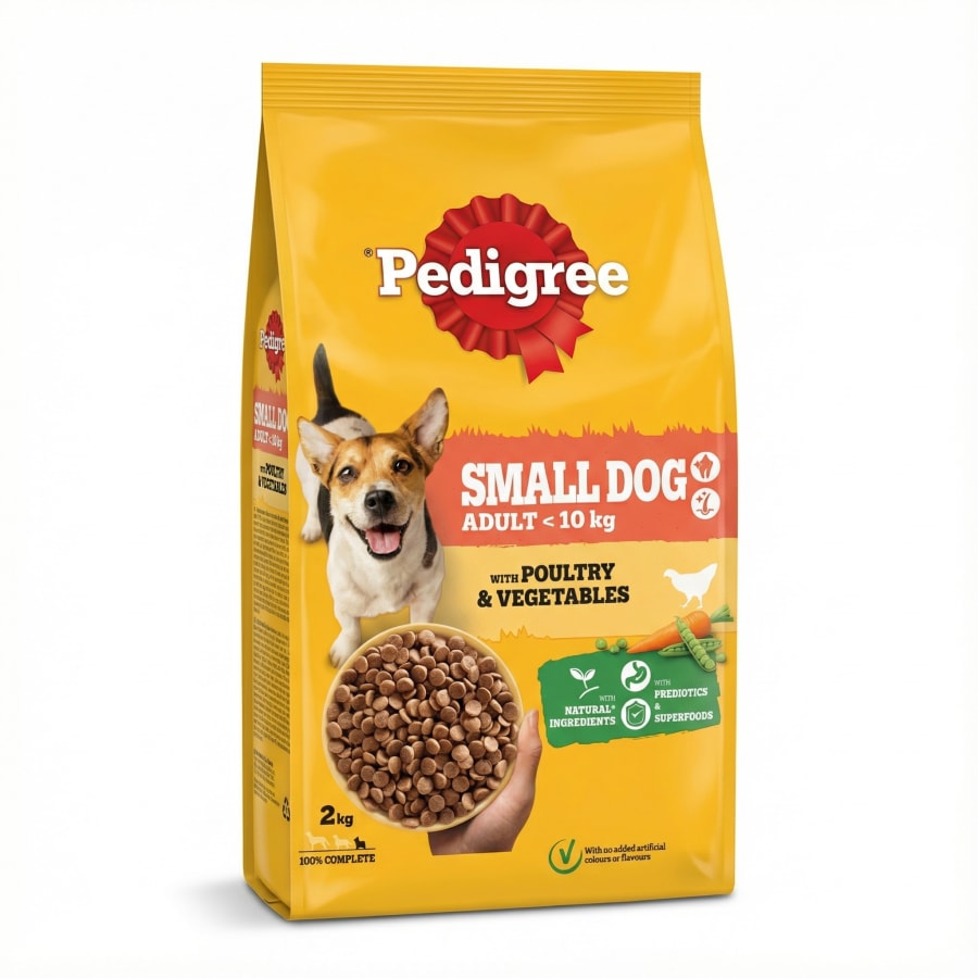 Pedigree Þurrfóður fyrir fullorðna smáhunda með alifuglakjöti og grænmeti 2 kg
