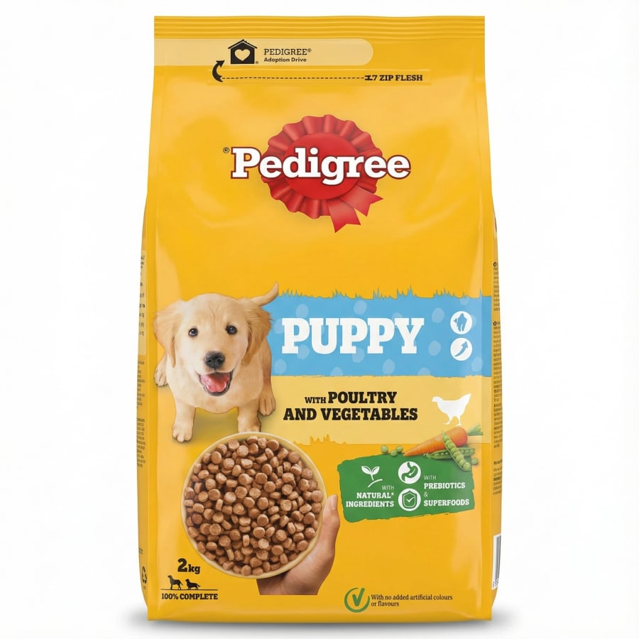 Pedigree hvolpafóður – heilfóður í þurrformi með alifuglakjöti og grænmeti 2 kg