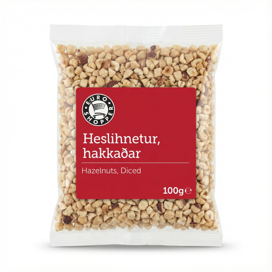 Heslihnetur, hakkaðar