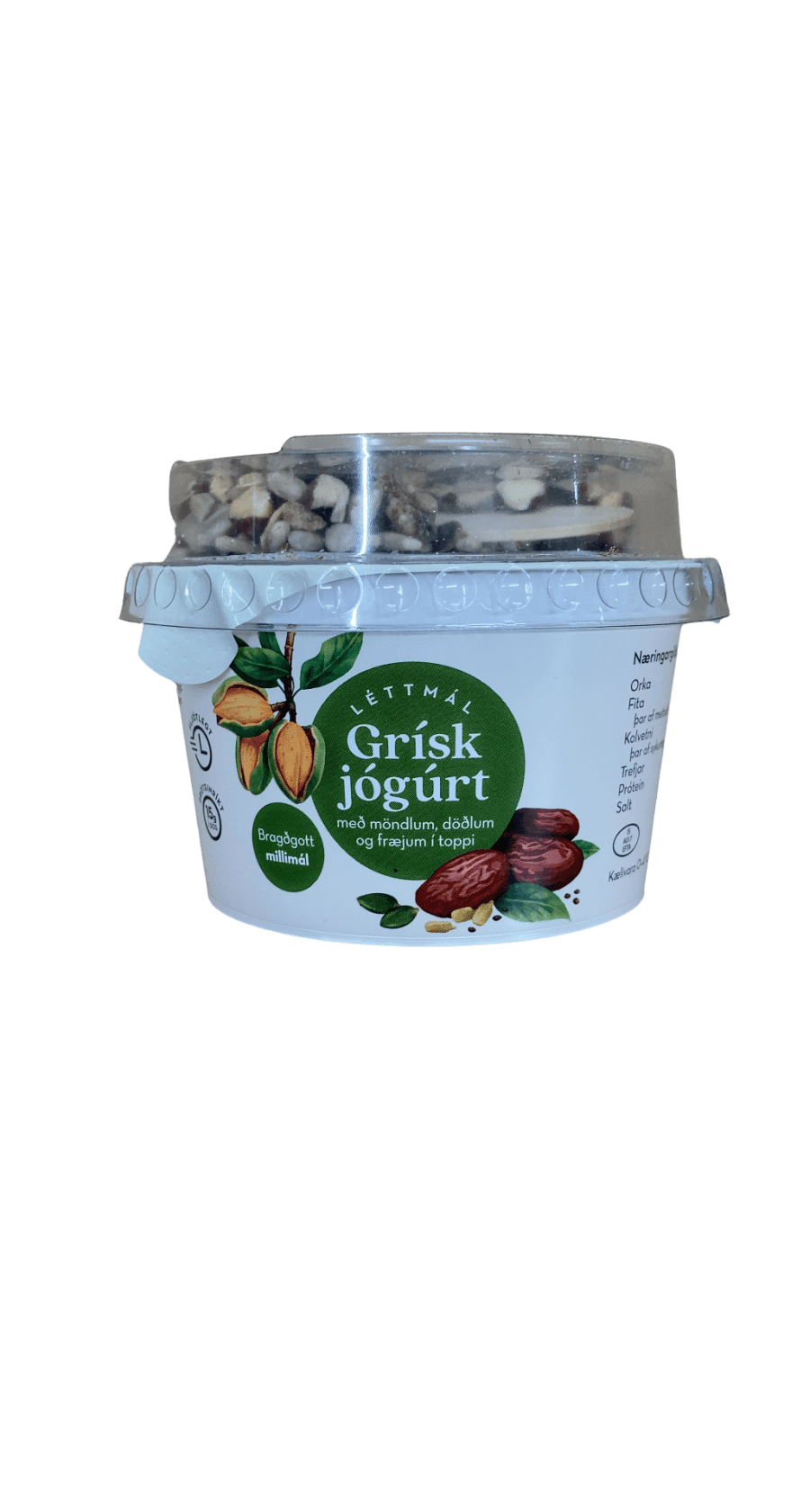 Léttmál Grísk jógúrt með möndlum, döðlum og fræjum 180 g
