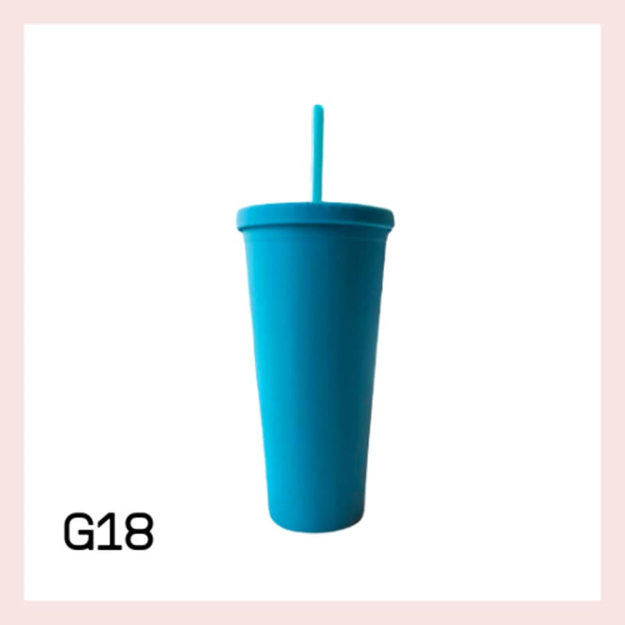 Glas með röri 700ml- 22 litir