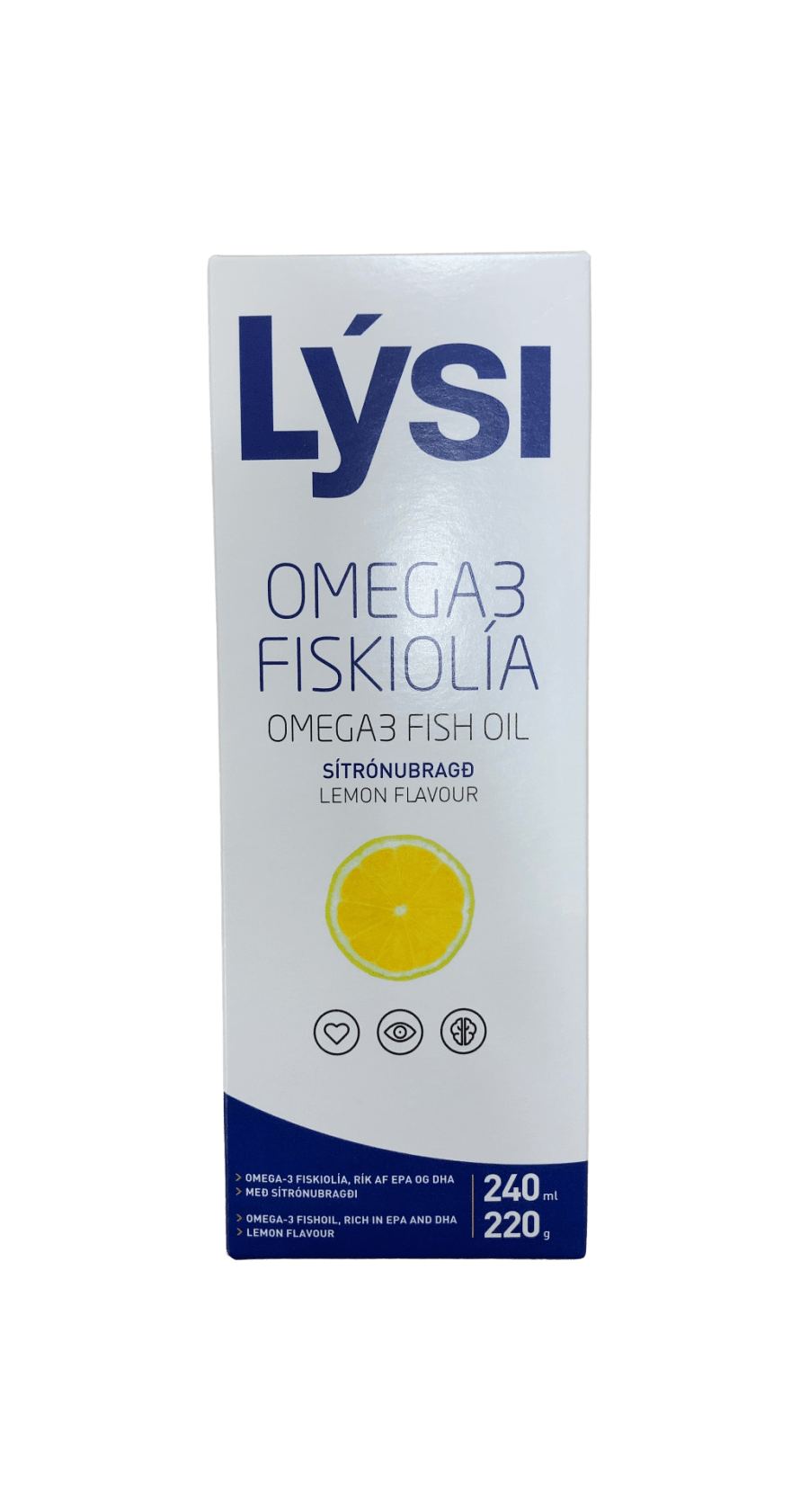 Lýsi Omega-3 Fiskiolía Sítrónubragð 240 ml
