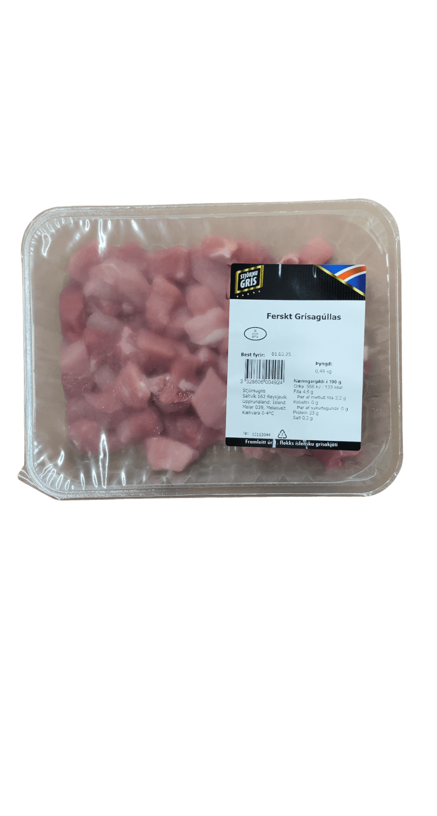 Stjörnugrís Ferskt Grísagúllas 490 g