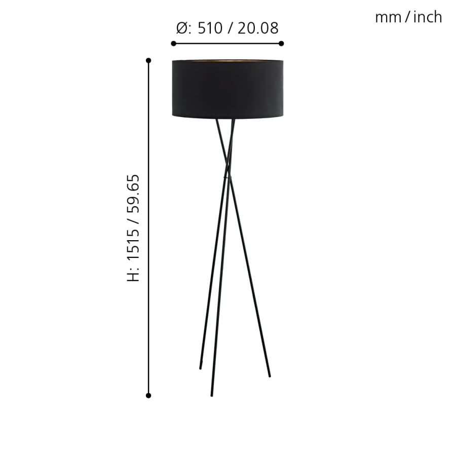 Fondachelli gólflampi 151 cm.