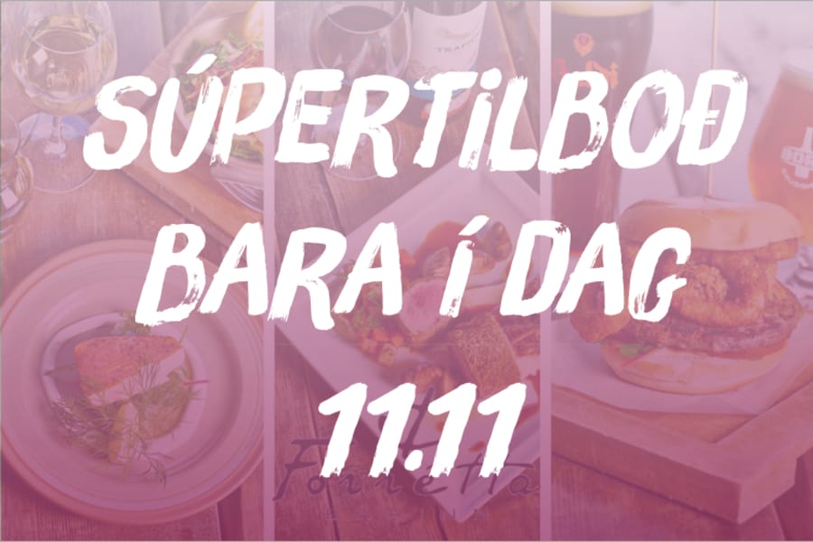 Singles Day Súpertilboð - Jólagjafabréf - Fjögurra rétta sælkeraveisla fyrir 2 á Forréttabarnum