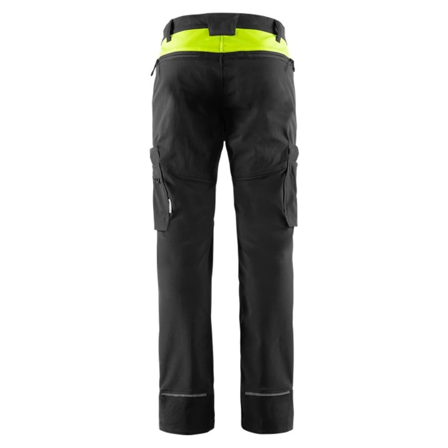 Fristads Haverdal vinnubuxur stretch, svartar/HiViz g
