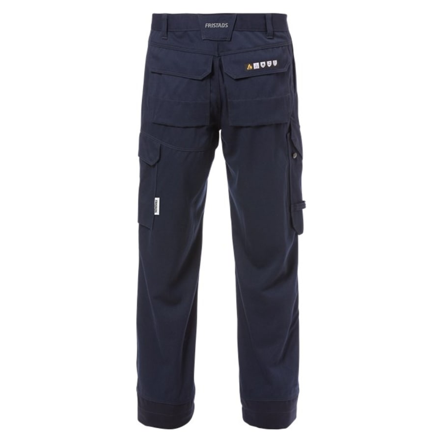 Fristads hitaþolnar buxur navy/HiViz gular