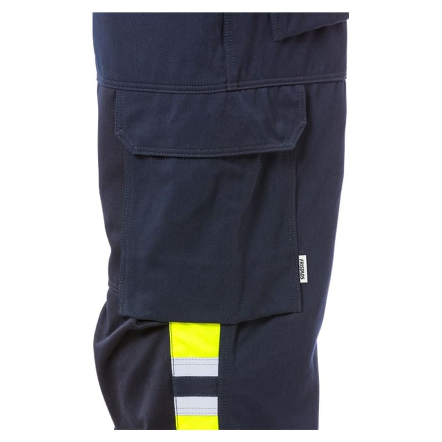 Fristads hitaþolnar buxur navy/HiViz gular