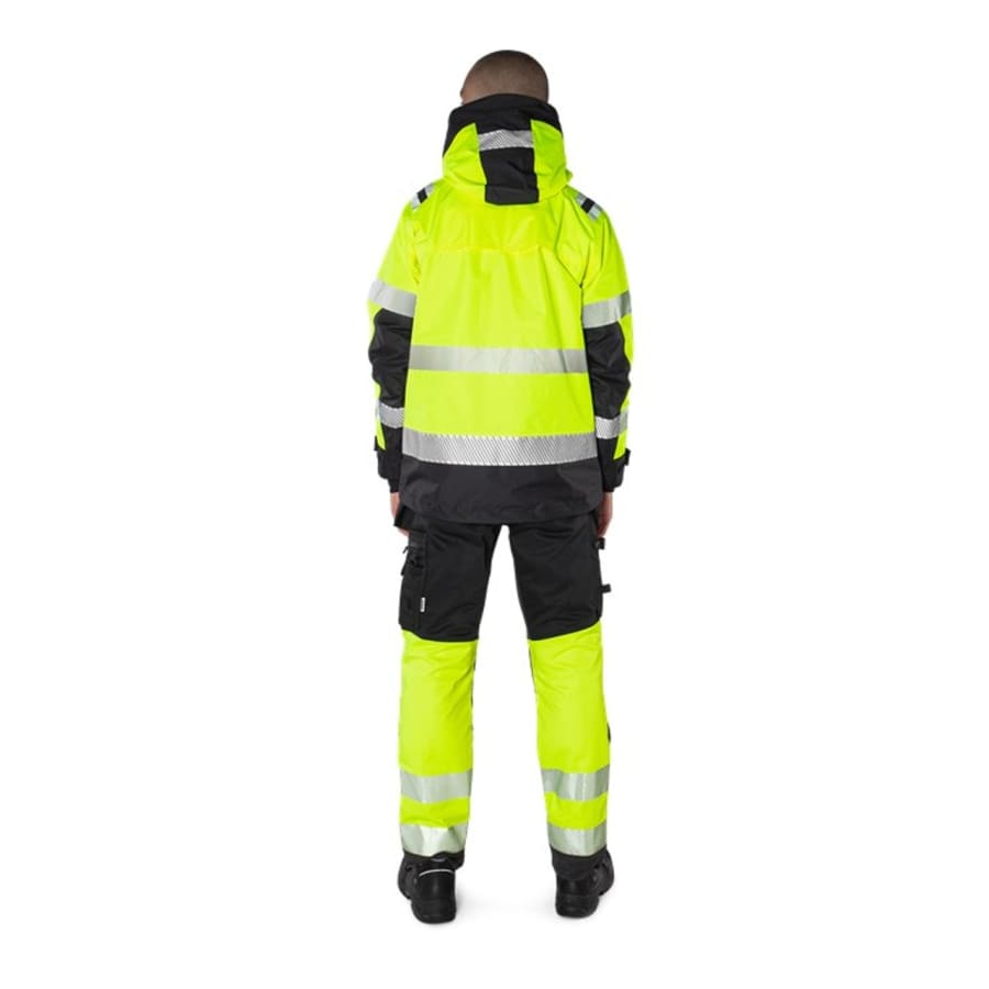 Fristads Stiby smíðabuxur teygju HiViz/svartar