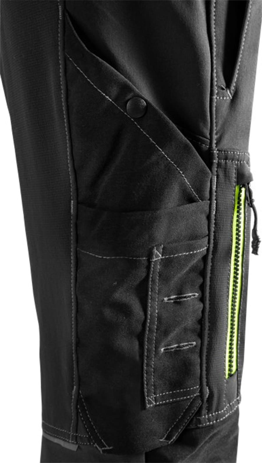 Fristads Tyresta buxur stretch svartar/HiViz gular