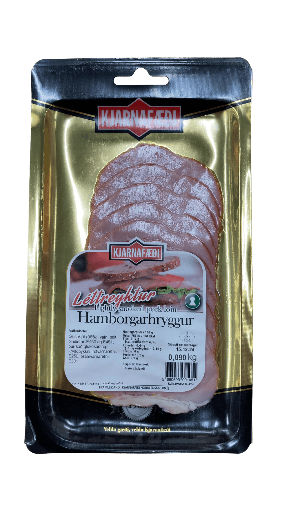 Kjarnafæði Hamborgarhryggur Léttreyktur 90 g