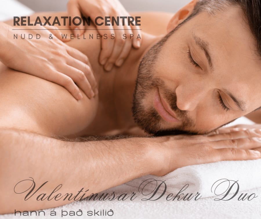 Gjafakort fyrir Signature Luxury herranuddi og gjafaaskja full af Spa og dekurvörum - Dekur Duo Jólatilboð Relaxation Centre
