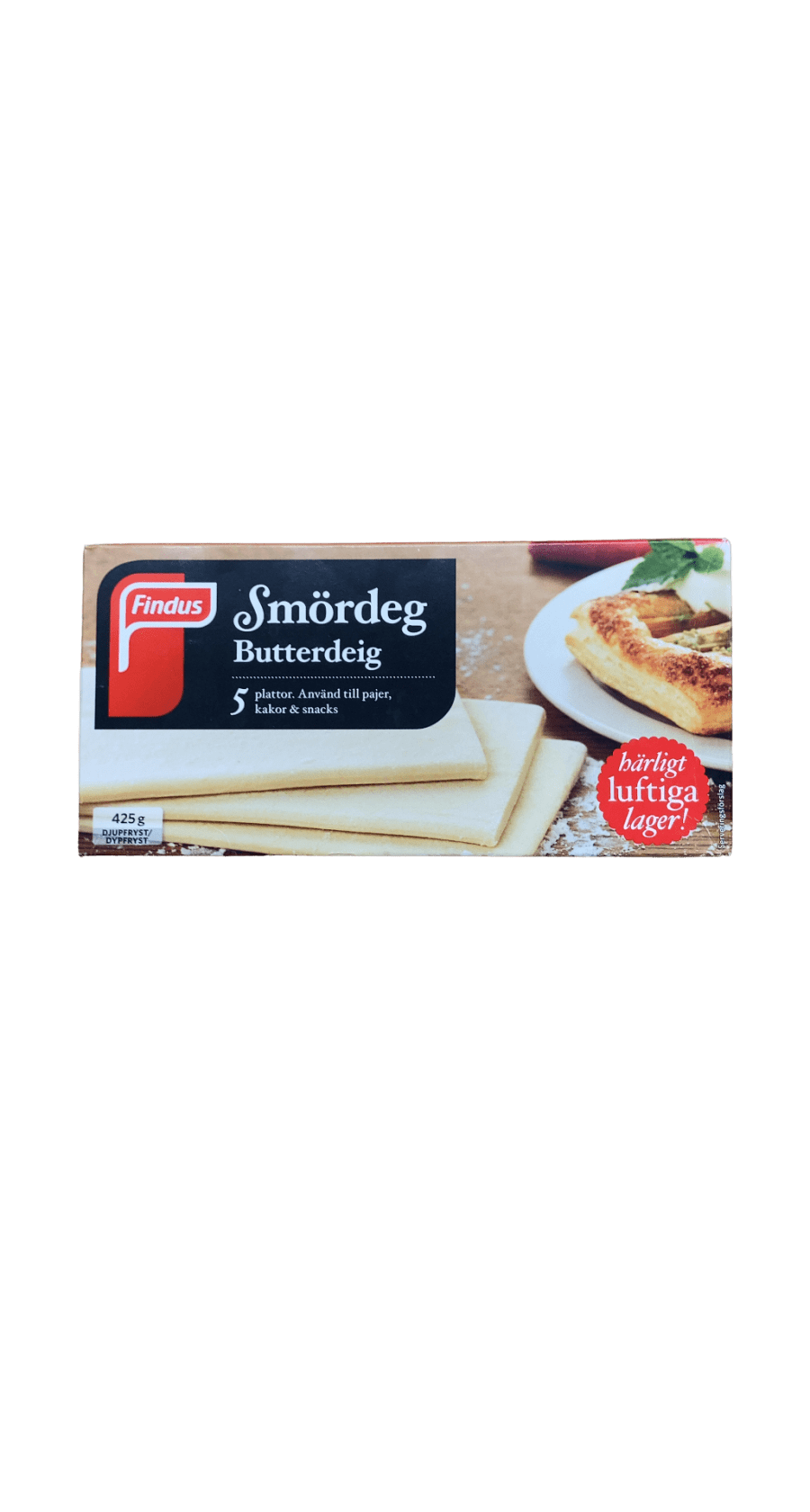 Findus smjördeig 5 plötur 425 g