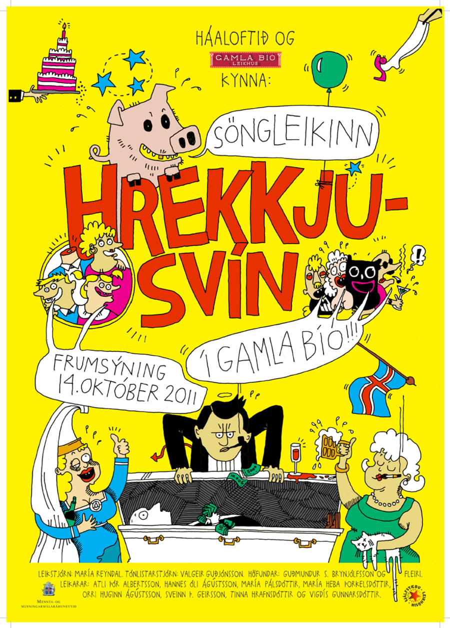 Söngleikurinn Hrekkjusvín í Gamla bíói - Íslenskur gamansöngleikur byggður á hinni geysivinsælu hljómplötu Lög unga fólksins