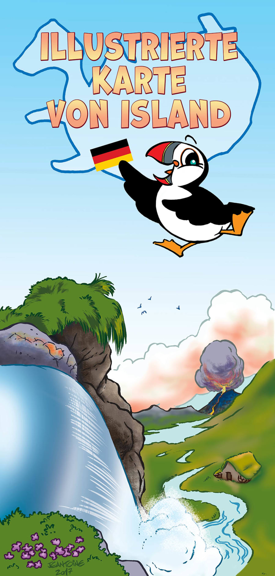 Illustrierte Karte von Island