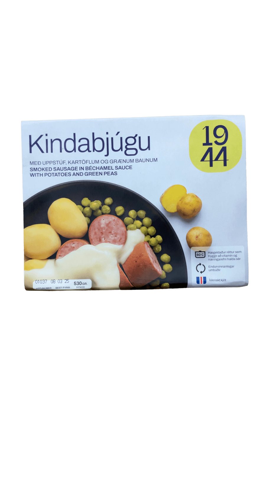 Sláturfélag Suðurlands Kindabjúgu með uppstúf, kartöflum og grænum baunum 530 g