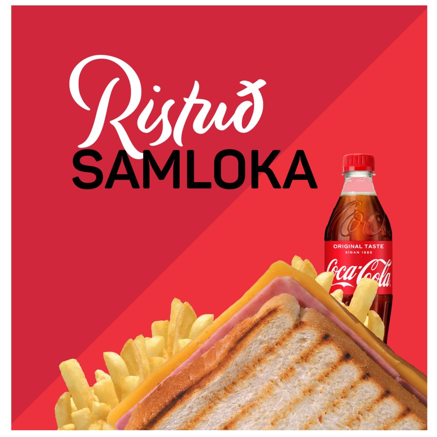 Tilboð - 4 - Samloka með skinku og osti, franskar og kók