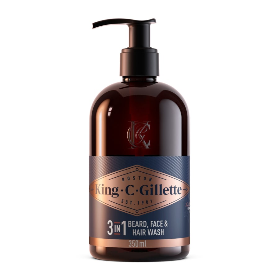 King C. Gillette skegg- og andlitshreinsir 350 ml