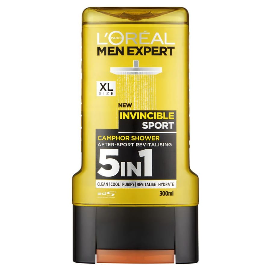 L'Oreal 5In1 Men Expert Invincible Sport Camphor After-Sport Revitalising, Sturtusápa 300 ml