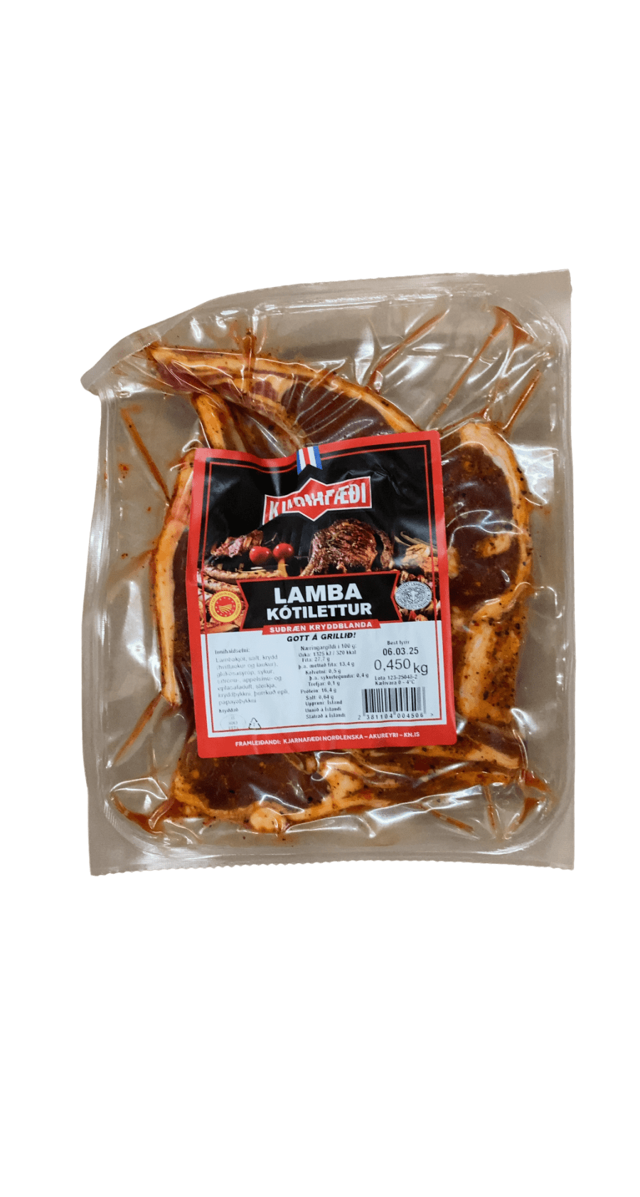Kjarnafæði Lambakótilettur Suðræn kryddblanda 450 g