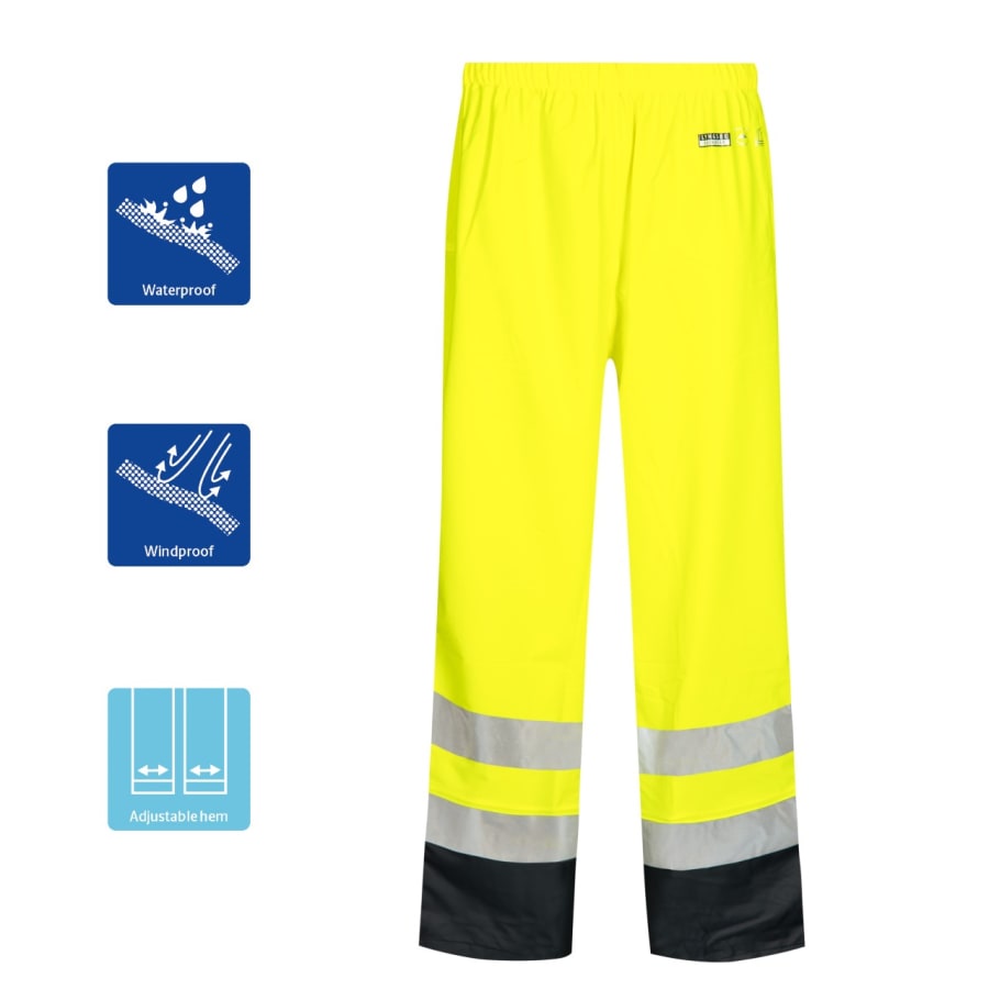Lyngsoe regnbuxur HiViz gular/svartar