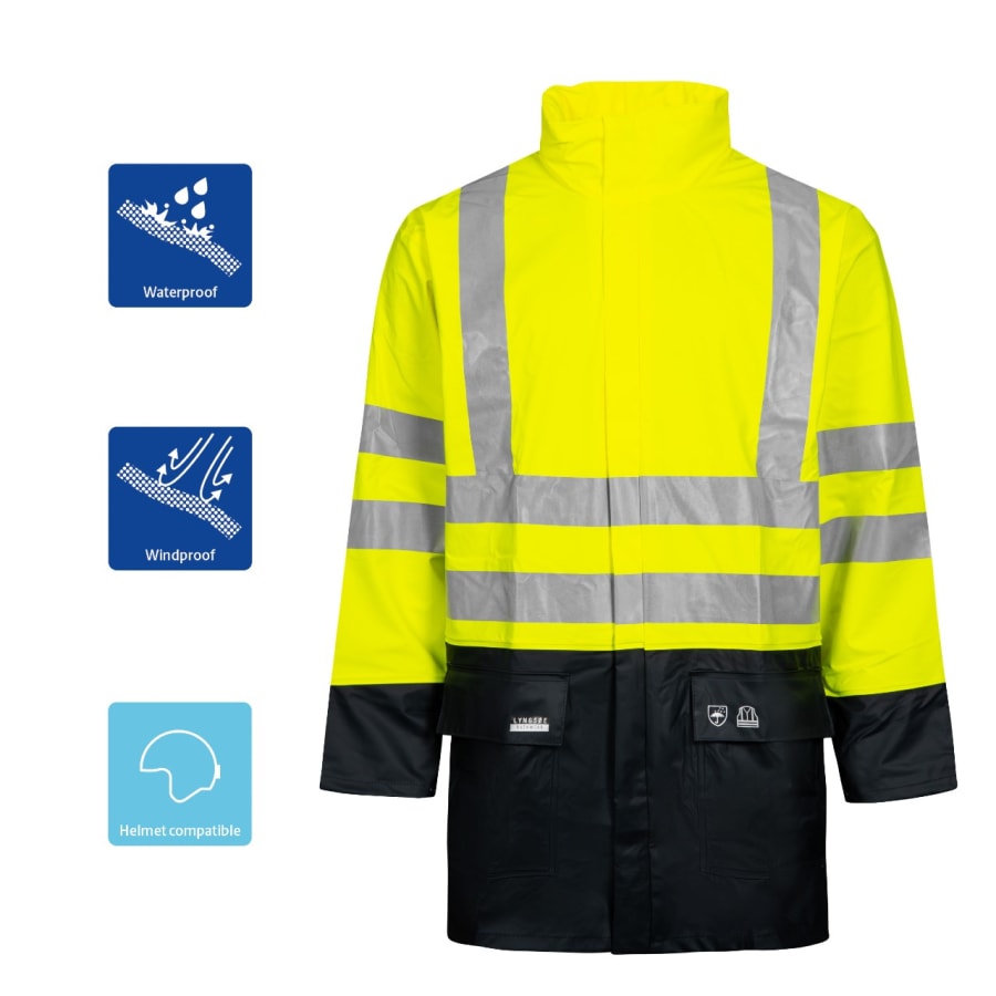 Lyngsoe regnjakki HiViz gulur/svartur