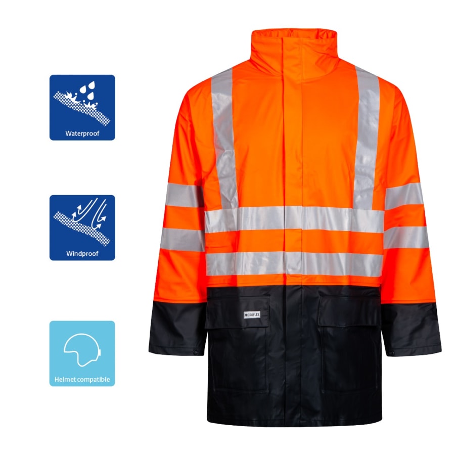 Lyngsoe regnjakki HiViz orange/svartur