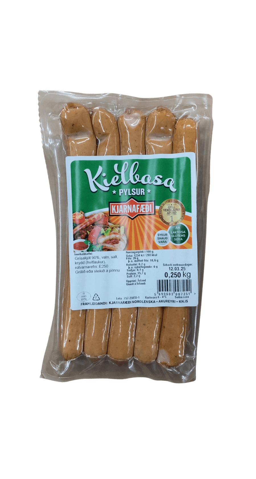 Kjarnafæði Kielbasa Pylsur 250 g