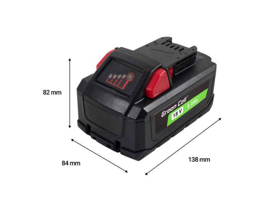 Green Cell 18V 8Ah rafhlaða fyrir Milwaukee M18 - nú á 20% afslætti!