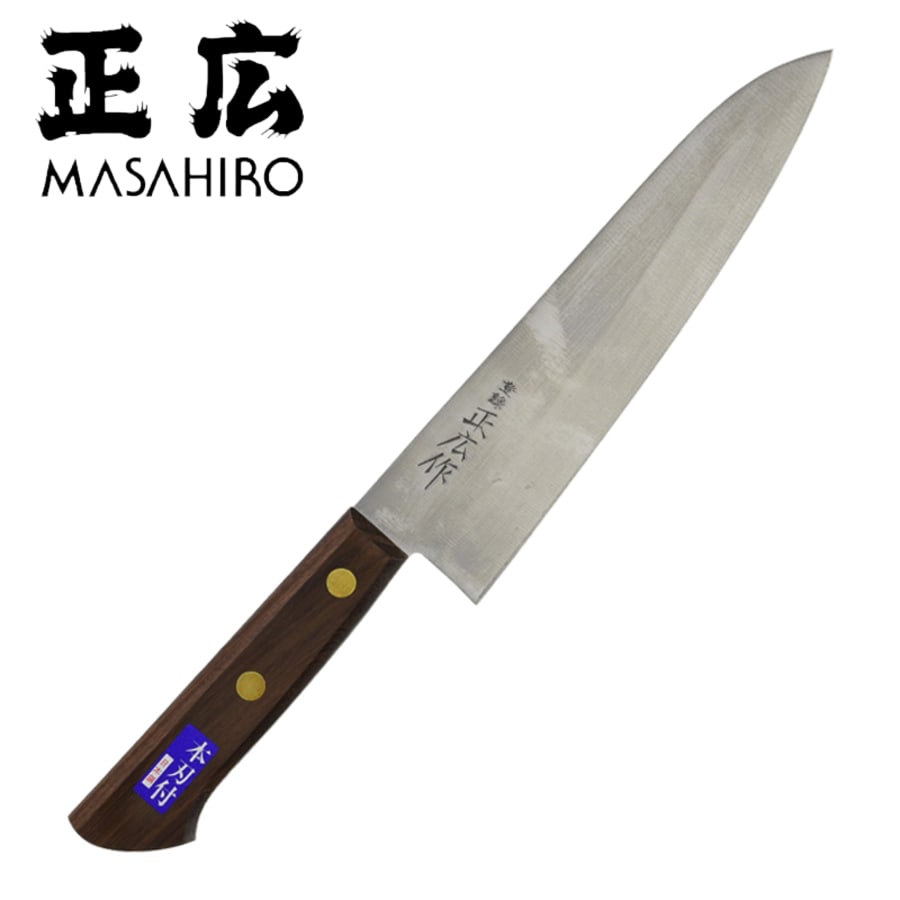 Masahiro Virgin Carbon Chef hnífur 18 cm. - Viðarhandfang - Economy