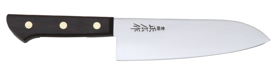 Masahiro Virgin Carbon Santoku 17 cm. - Viðarhandfang - Economy