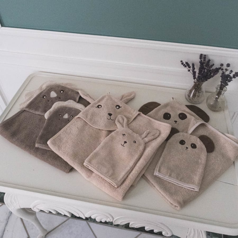 Michi washclothes/þvottapoki 2 stk Bunny and dino