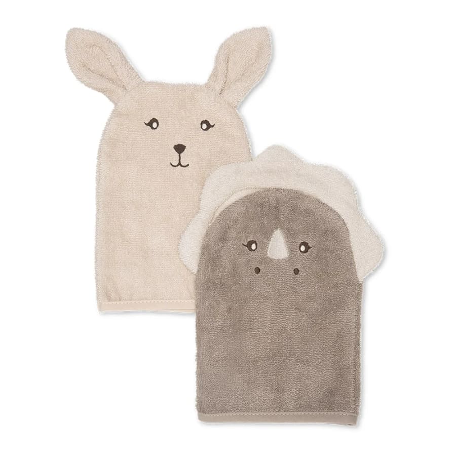Michi washclothes/þvottapoki 2 stk Bunny and dino