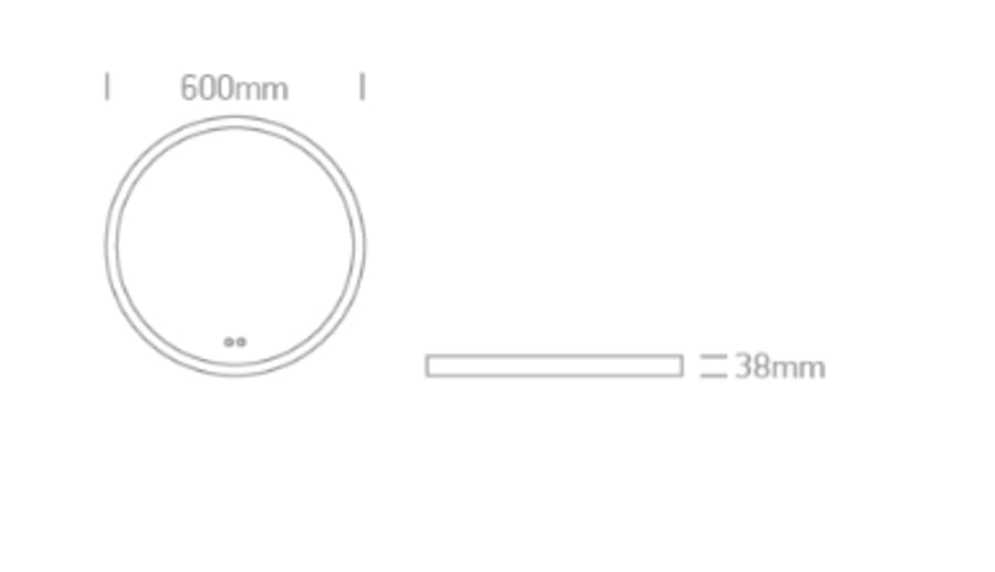 Mirror LED 20W Round Black