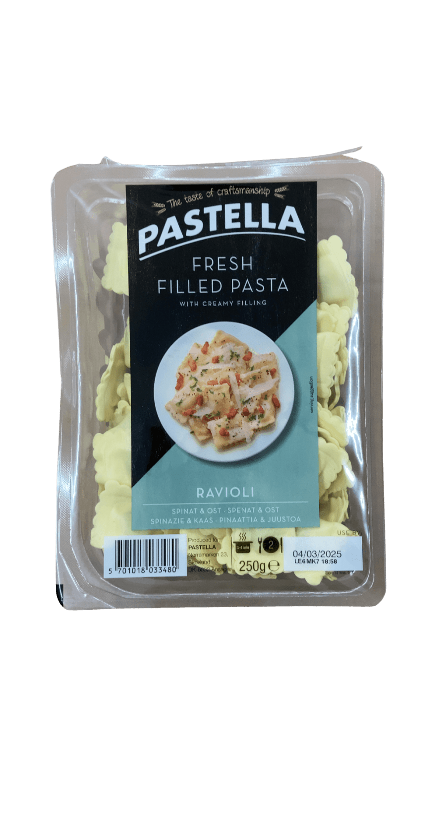 Pastella ravíólí með spínati og osti 250 g
