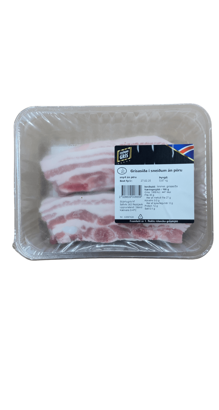 Stjörnugrís Grísasíða í sneiðum án pöru 670 g