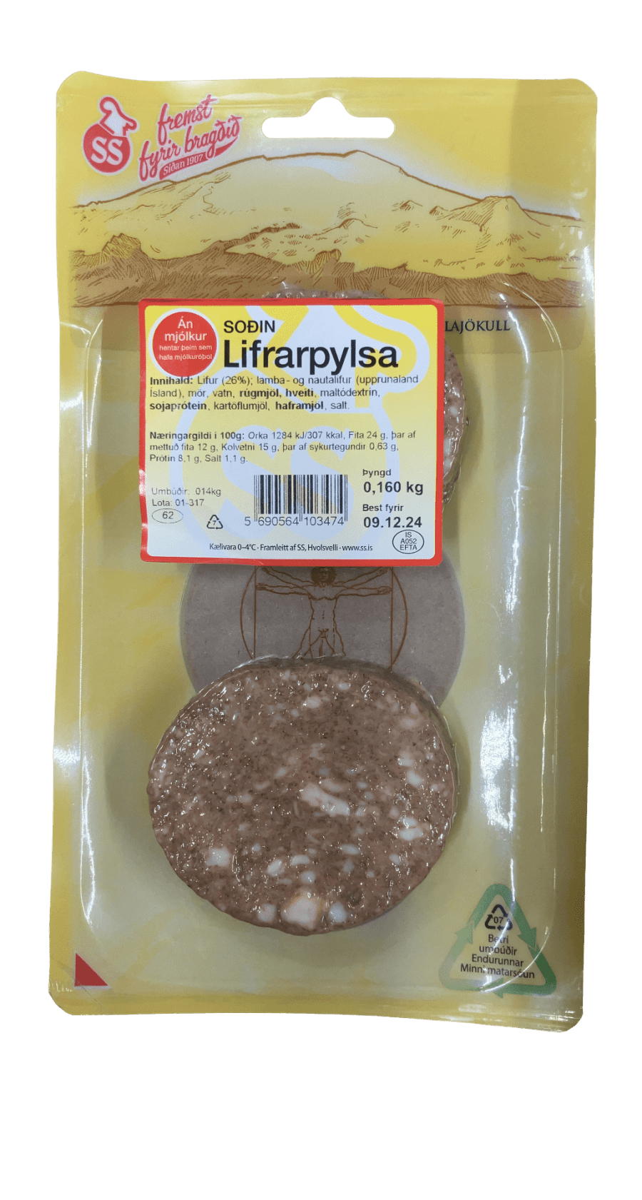 SS Soðin lifrarpylsa 160 g