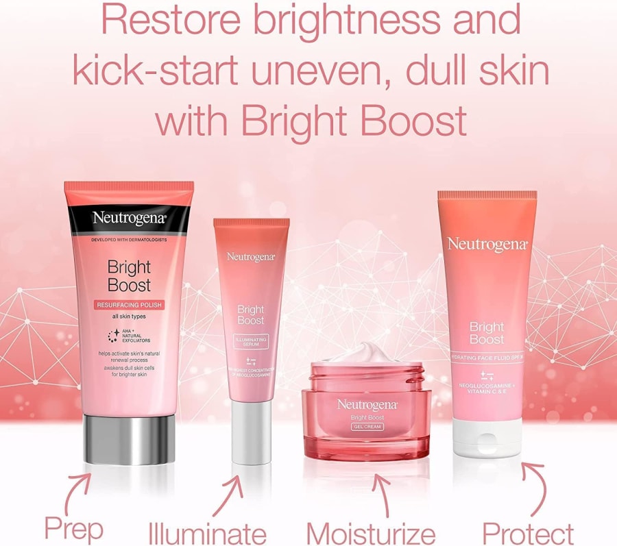 Neutrogena Bright Boost Resurfacing Micro Polish Facial Andlitsskrúbbur með Glycolic og Mandelic AHAs 75 ml