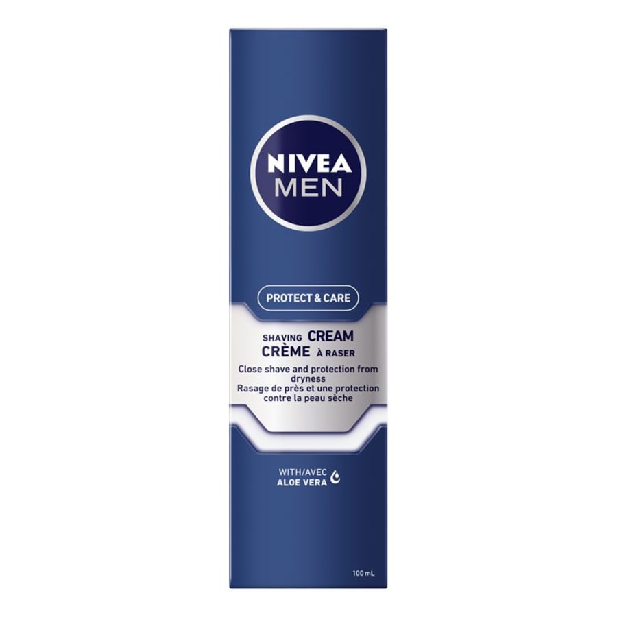 Nivea Men Protect & Care rakkrem í 1 pakka (1 x 100 ml) með rjómakenndu froðu fyrir mildan rakstur, húðvænt rakkrem fyrir karla
