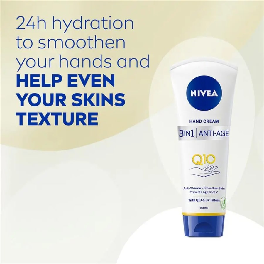 Nivea Q10 3 in 1 Handáburður sem vinnur gegn öldrunareinkennum húðarinnar 100 ml