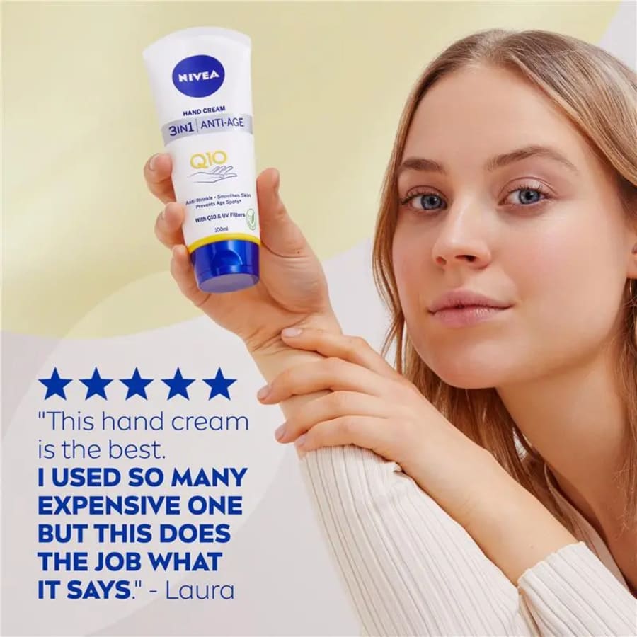 Nivea Q10 3 in 1 Handáburður sem vinnur gegn öldrunareinkennum húðarinnar 100 ml
