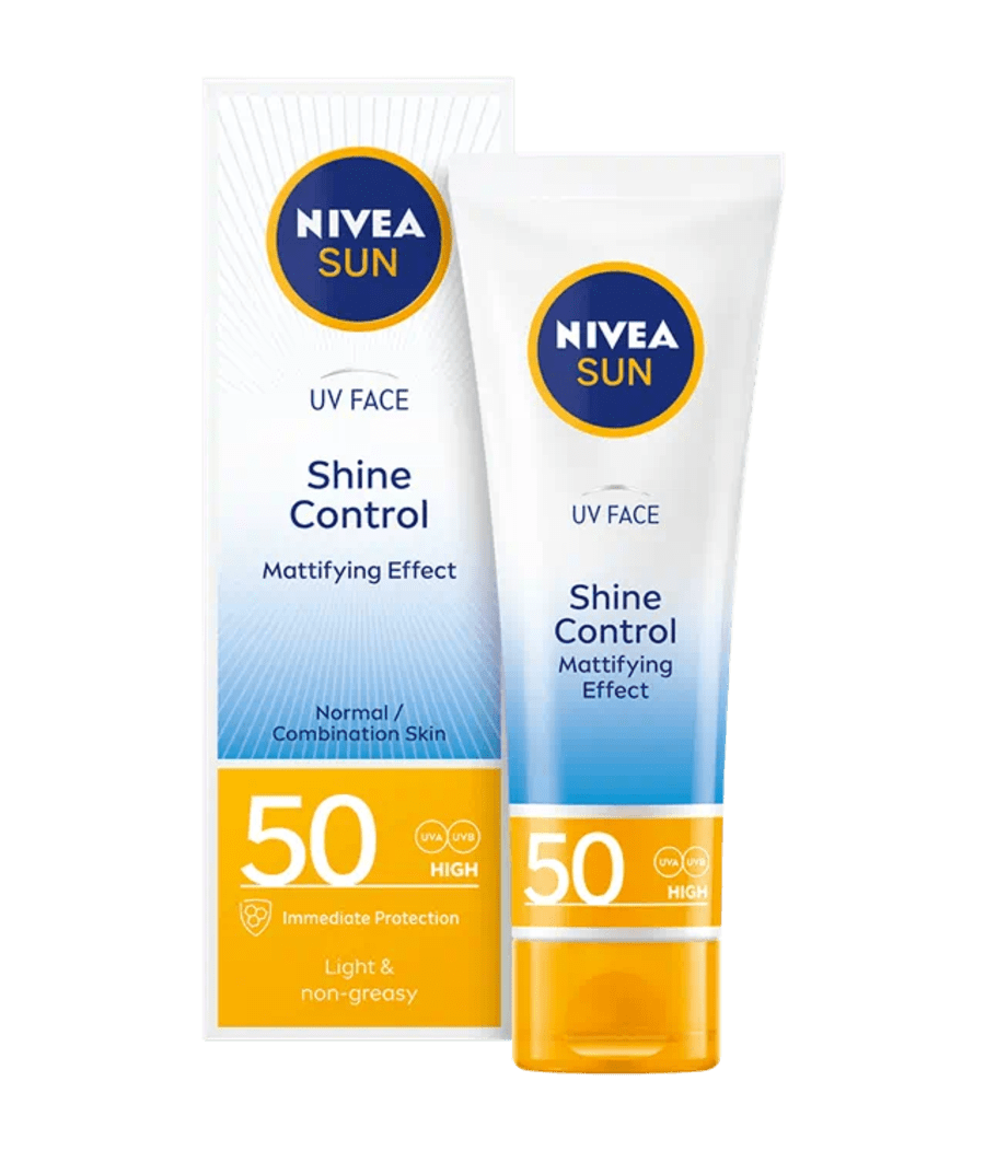 Nivea Sun Face Shine Control Face SPF 50+ Rakakrem með sólarvörn 50ml