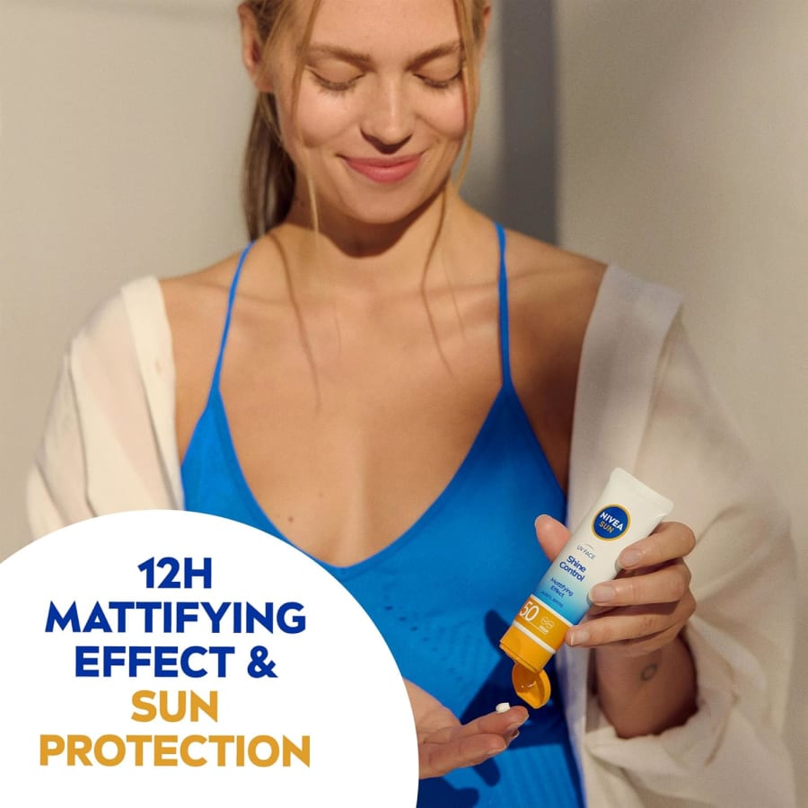 Nivea Sun Face Shine Control Face SPF 50+ Rakakrem með sólarvörn 50ml