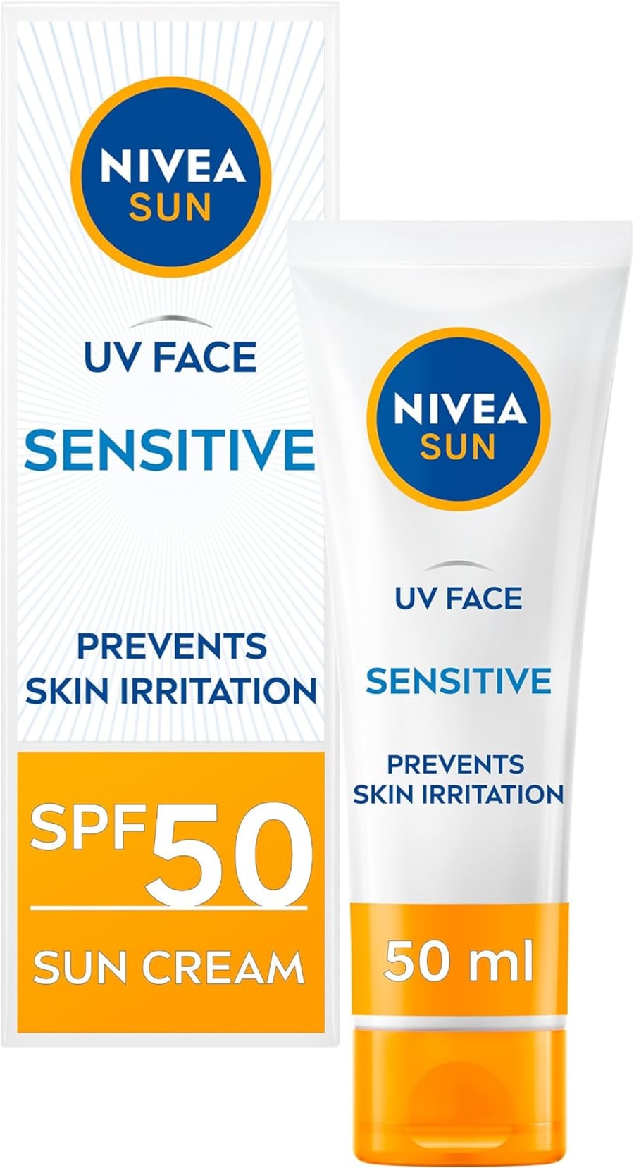 Nivea Sun UV Face Sensitive SPF 50 rakakrem með sólarvörn 50 ml