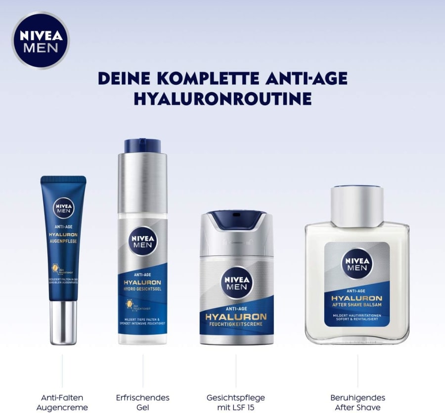 Nivia Men Anti-Age Hyaluron Krem Eftir Rakstur 100 ml