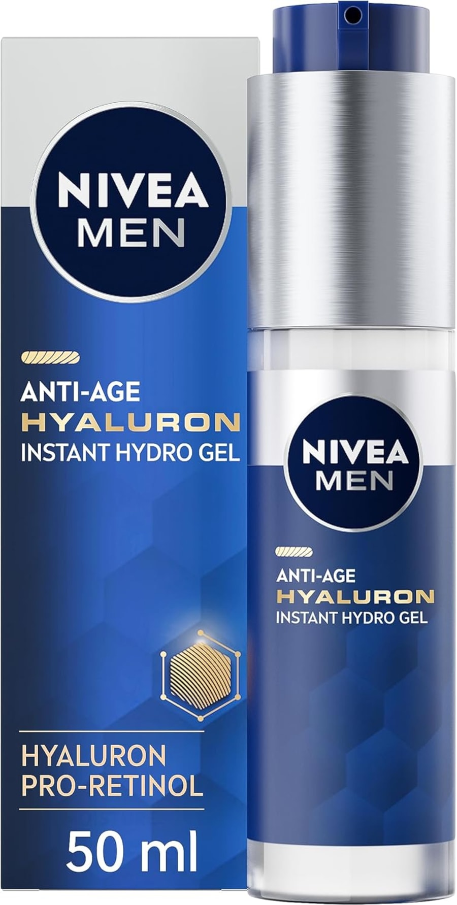 Nivia Men Anti-Age Hyaluron Rakagefandi Andlits Gel 50ml