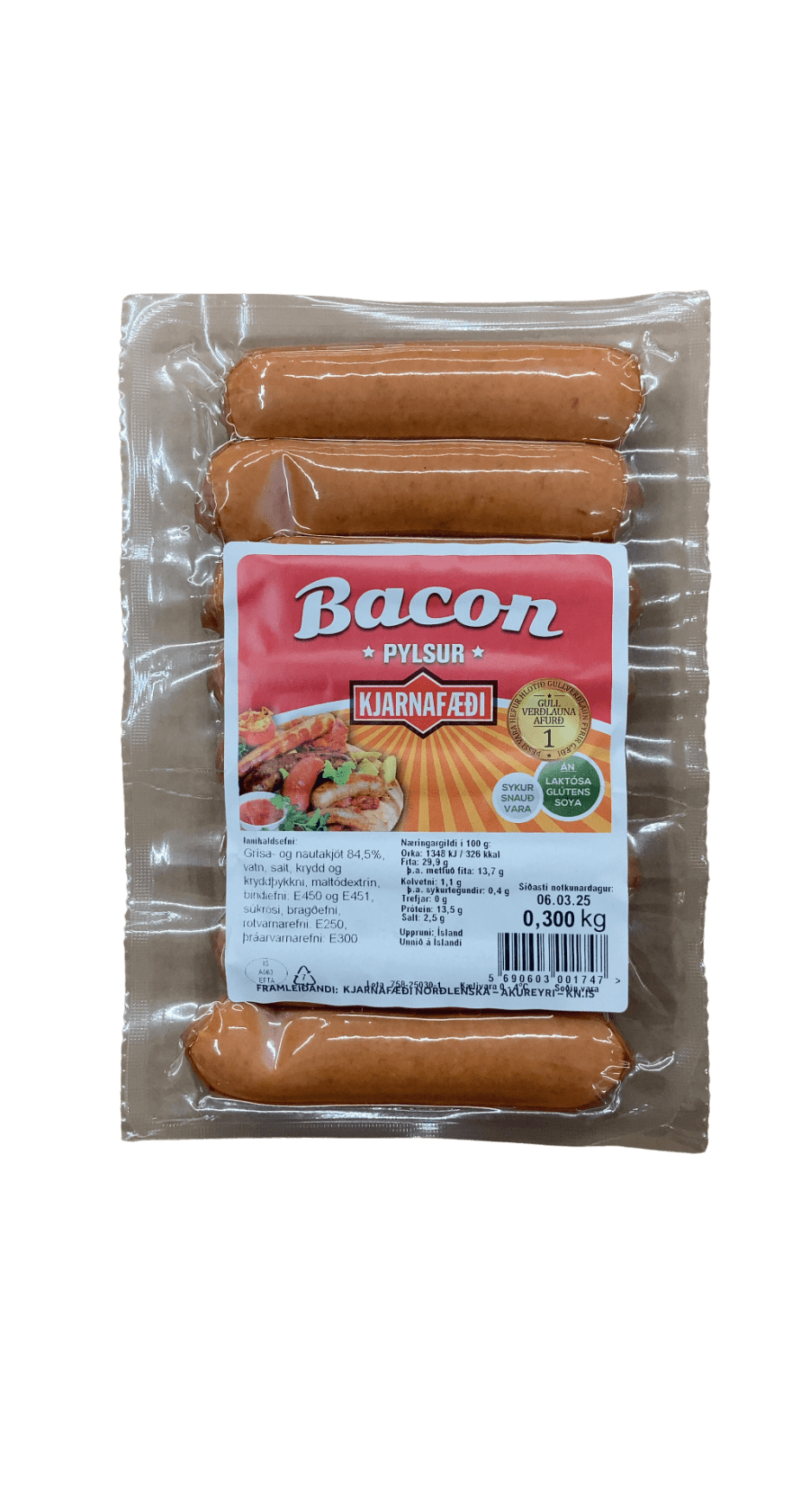 Kjarnafæði Bacon Pylsur 300 g