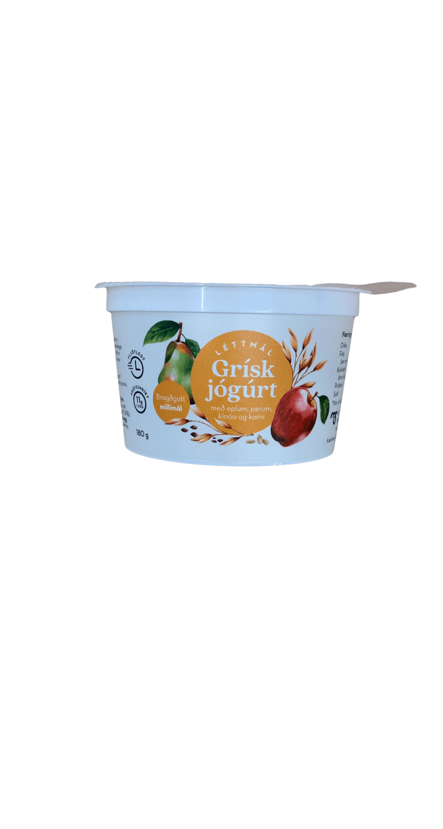 Léttmál Grísk jógúrt með eplum, perum, kínóa og korni 180 g