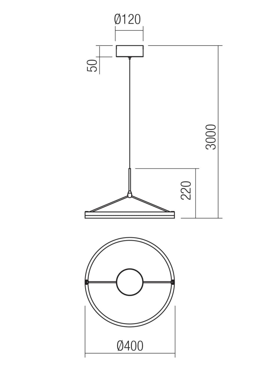 Orbit 40cm hangandi hvítt