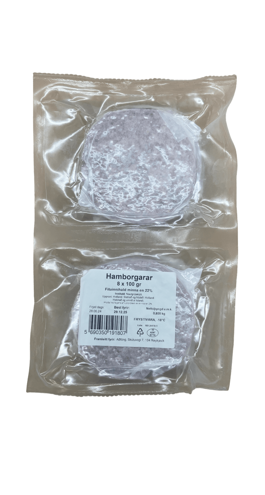 Aðföng Hamborgarar 800 g